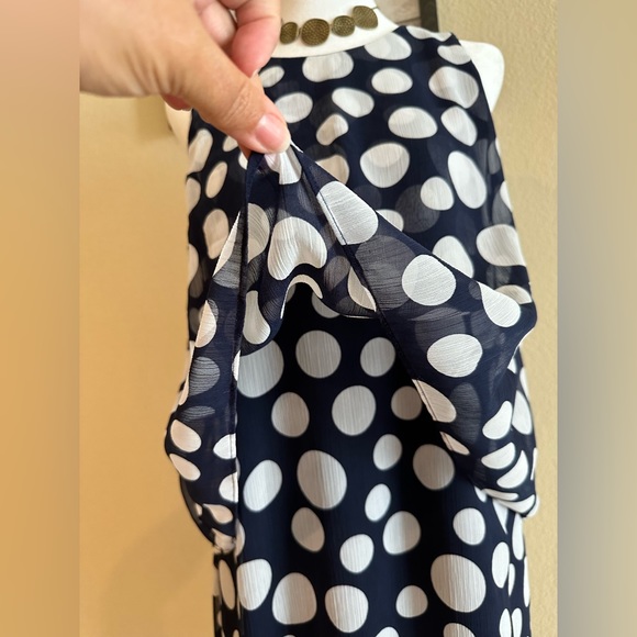 Prelude | Women’s Blue Polka-Dot Layer Dress, Lined, Sleeveless - Size 10 - Picture 4 of 12